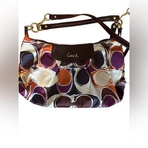 Coach Ashley Hand Drawn Scarf Print Hobo Shoulder Bag 20063